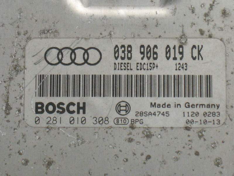 Kit Clés ECU Audi A3 8L 1.9 TDI 74kw ATD 2002 - D'origine Bosch