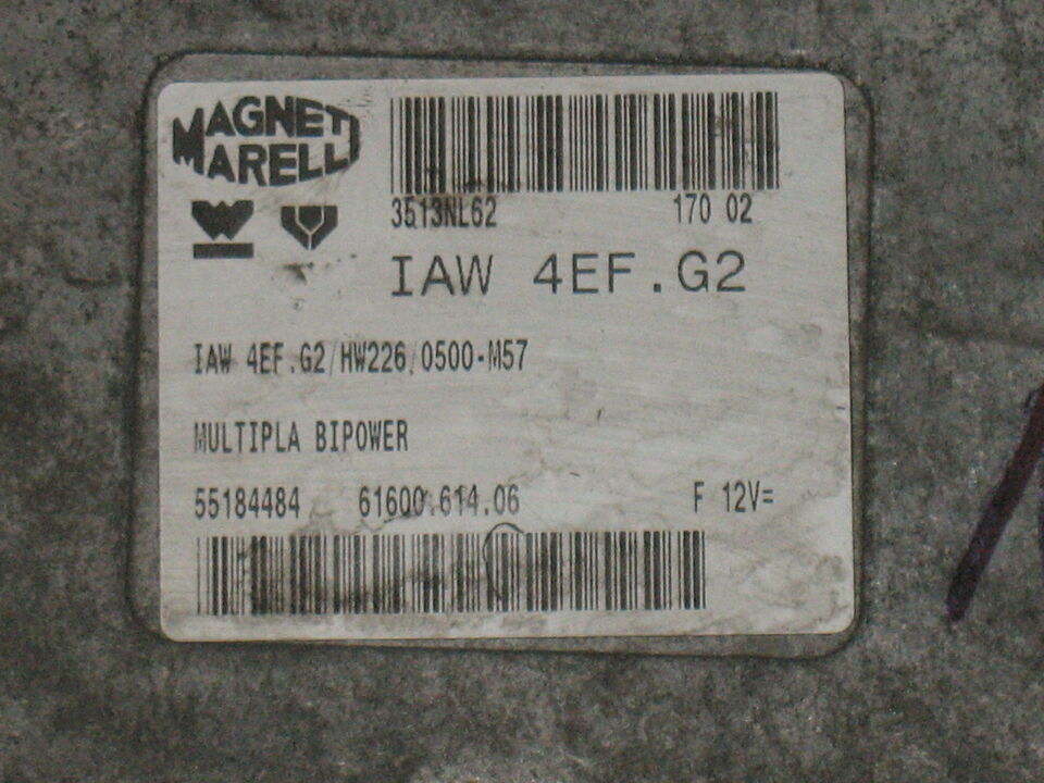 ECU FIAT MULTIPLA BIPOWER 1.6 IAW 4EF.G2 55184484 HW226 – EcuFacile