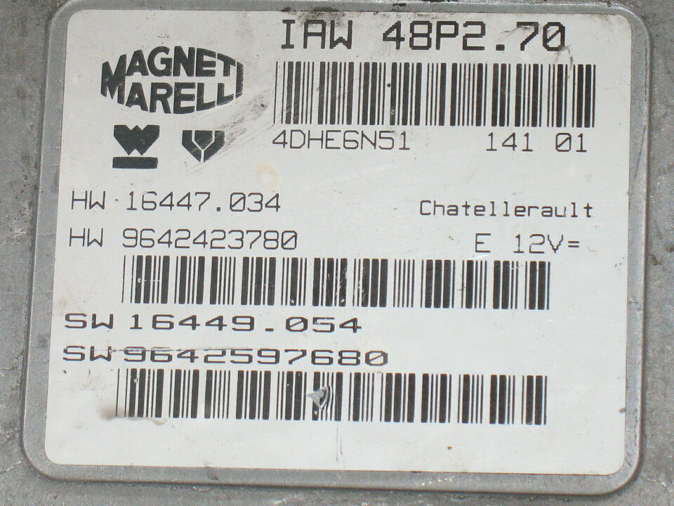 Calculateur Moteur Décodeur Pour Peugeot 206 (IAW 48P2.70) - Magneti Marelli - Décodé Sans Anti-démarrage